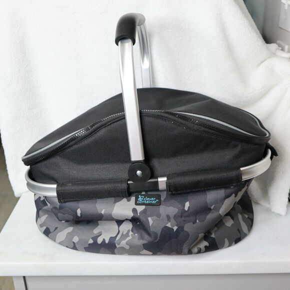 Cleaver Container Insulated Market & Picnic Basket - Black Camo collapsible - Picture 1 of 6